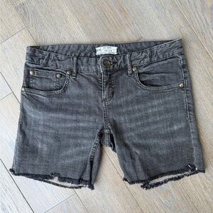 Free People Black/Brown Denim Cutoff Shorts